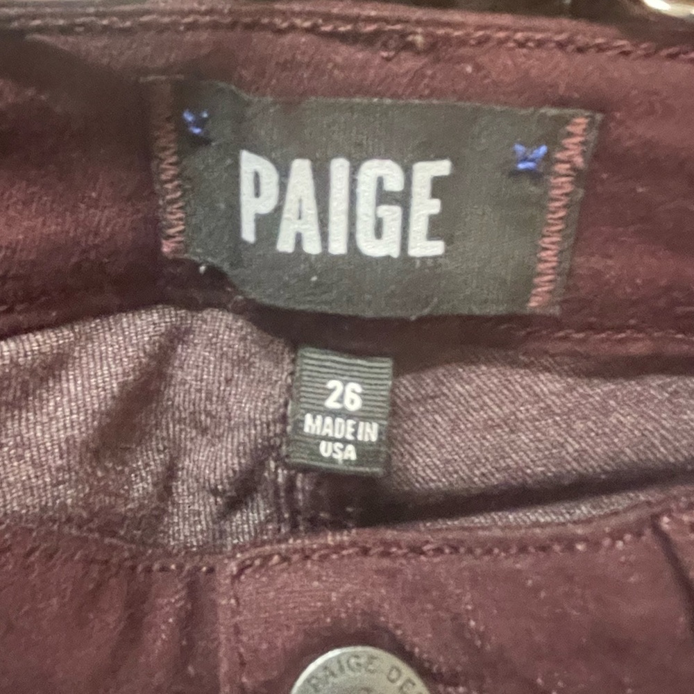 PAIGE Deep Burgundy Jeans